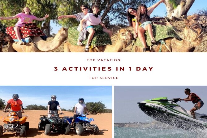 3 Activities in 1 day :Camel riding+ Jet ski+Quad biking - A gentle start on a dromedary at 9:00 a.m.