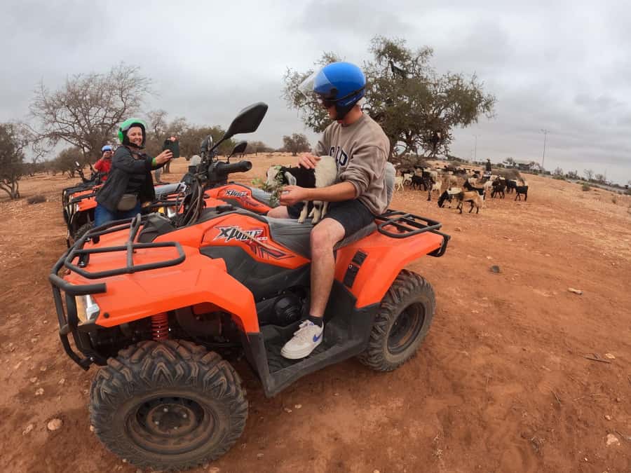 Agadir: Agafay Desert Quad Biking With Goats On The Tree - Getting comfortable on the quad