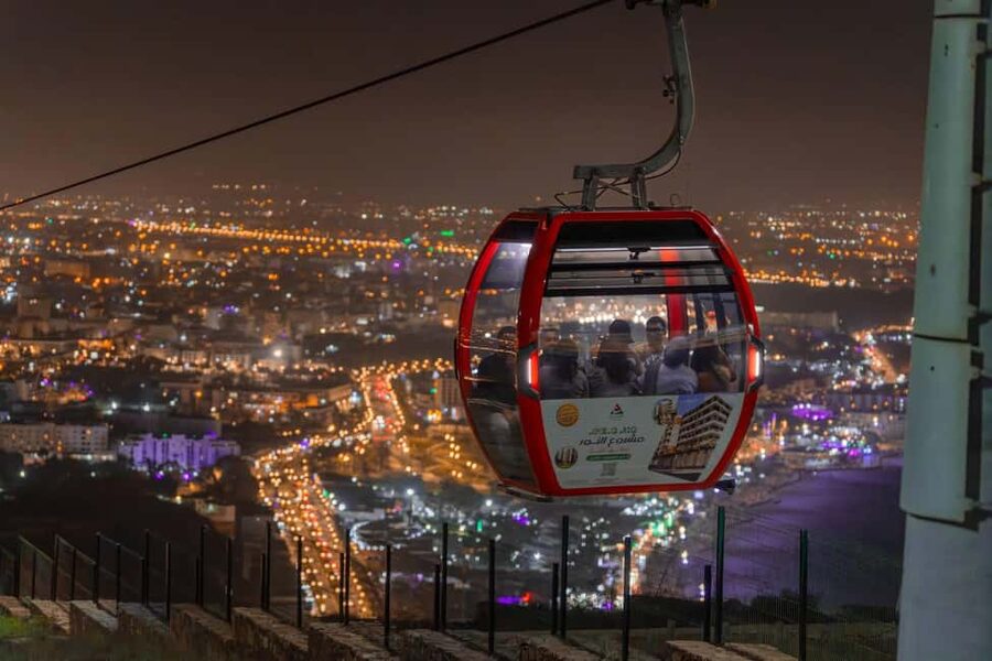 Agadir: Night Cable Car Round-Trip Ticket - A night view of Agadir from the cable car