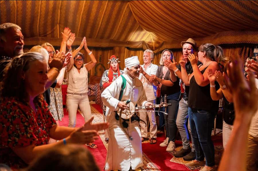 Agadir / Taghazout : Chems Ayour Fantasia Show & Dinner - Music and poetry keep the dining tent moving