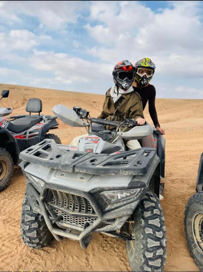 Agafay tour Quade Bike, Sunset and Romantic Dinner Show - Moroccan dinner inside the camp