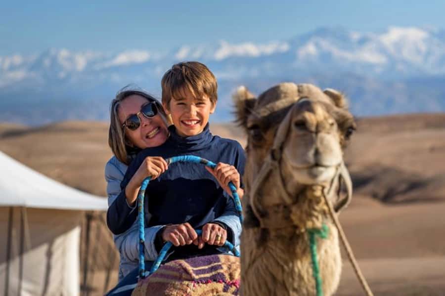Agafay Tour: Sunset, Dinner, Camel ride, Quad and fire show - Camel riding and quad biking