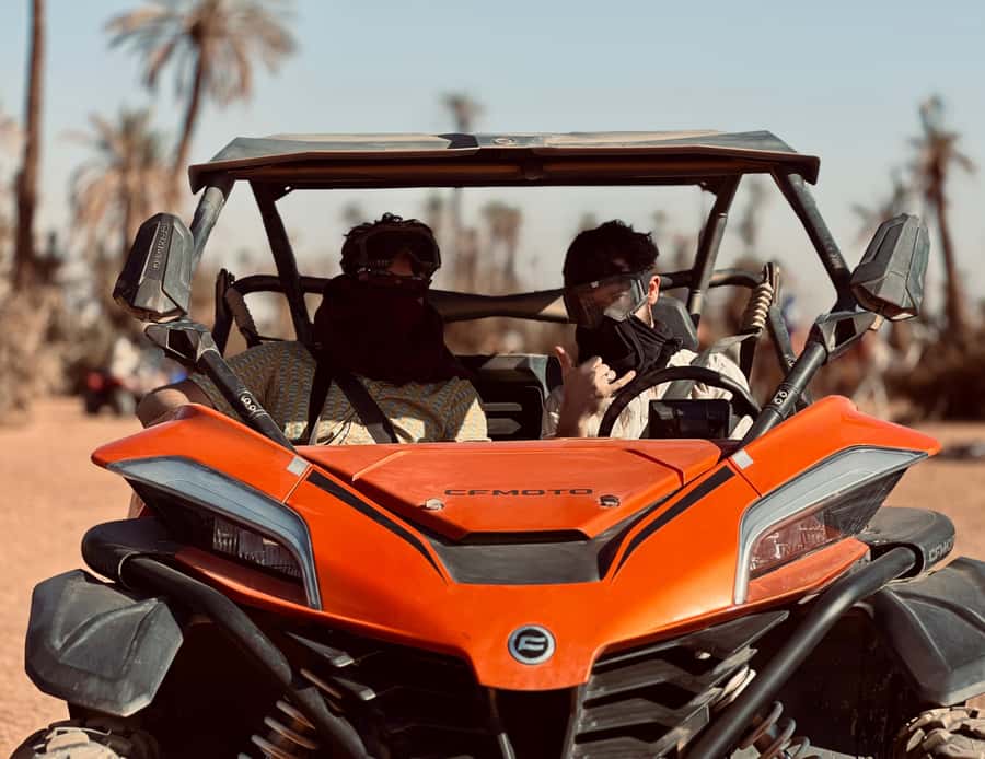 Buggy 1000 cc Adventure in Marrakech Desert - The first stop among the palm trees