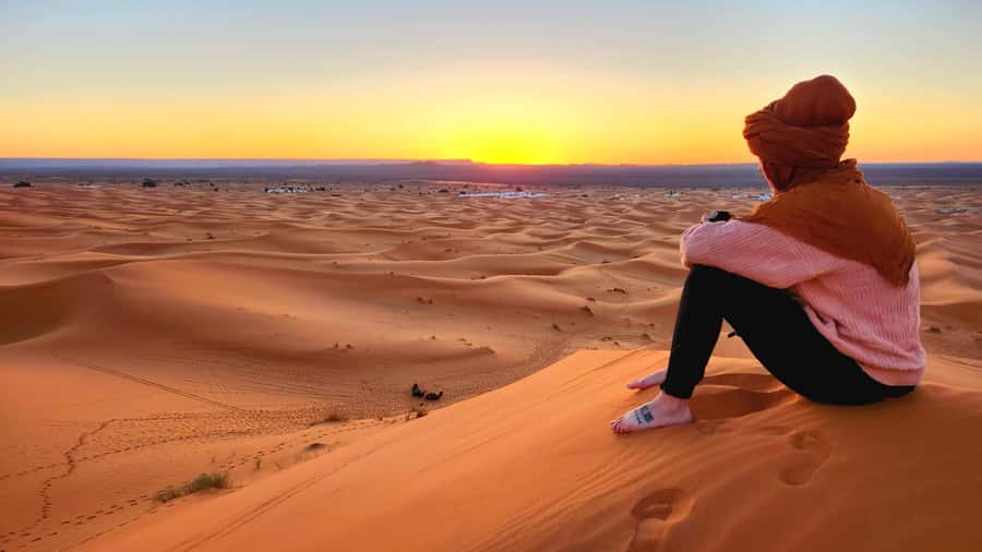 Camp Overnight in Merzouga's Erg Chebbi Dunes from Merzouga - Mint tea and a private desert tent