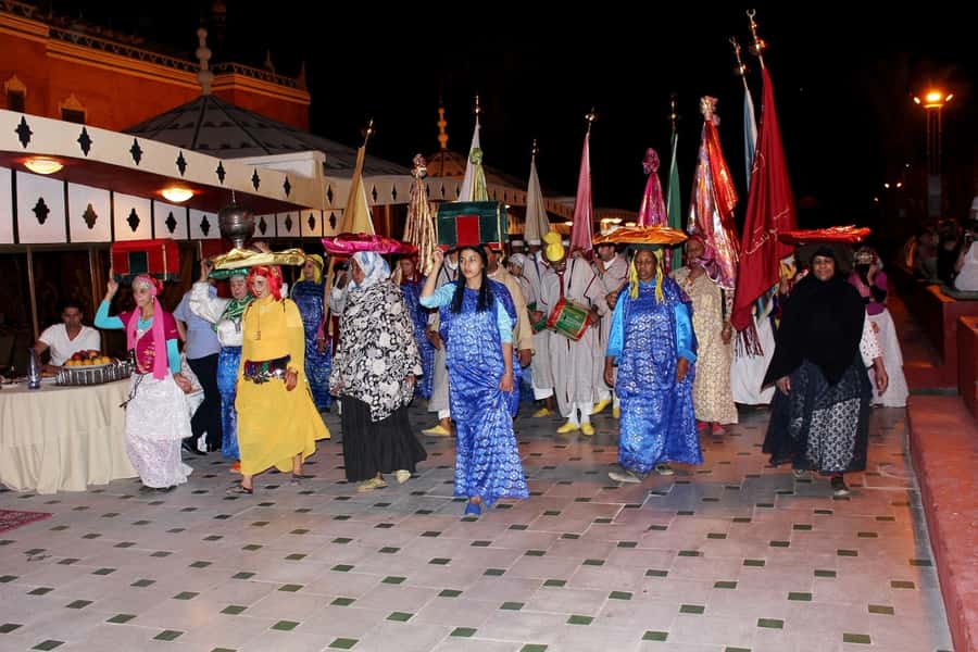 Chez Ali Dinner & Horsemen Show From Marrakech - Entering the caidal tent for dinner