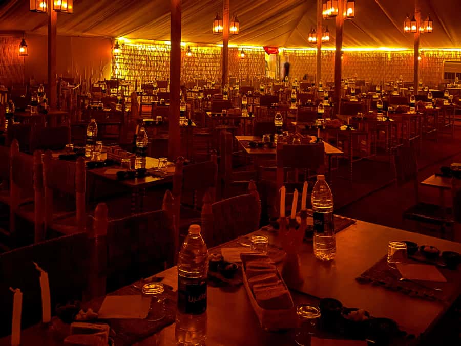 Dinner Show at Agafay desert & Traditional Outfit Photoshoot - Mint tea with a view of rocky Agafay
