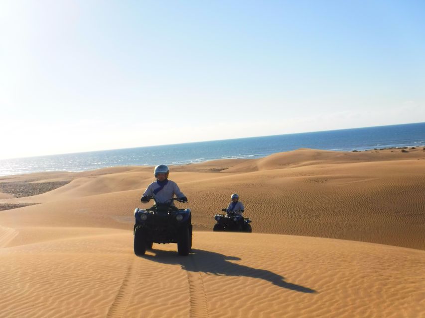 Essaouira Sand Dunes: Half Day Quad Bike Tour - Beach breaks, photos, water, and chocolate