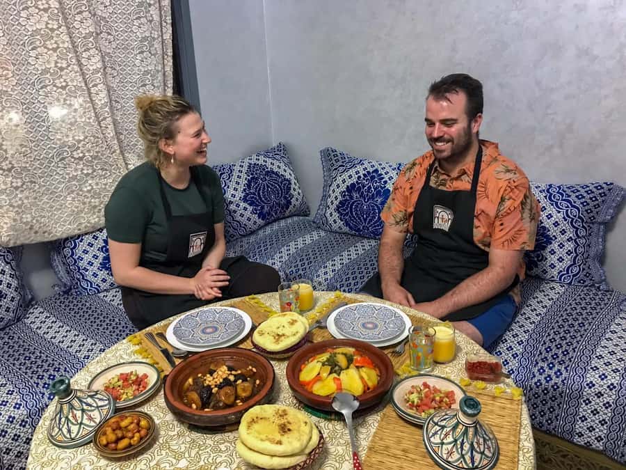 Essaouira: Traditional Family Style Moroccan Cooking Class - Eating the Meal You Helped Make