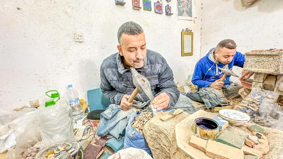 Fes: Attarine Madrasa, Museum, Tannery, Souk and Medina Tour - Nejjarine Fondouk and the wooden arts