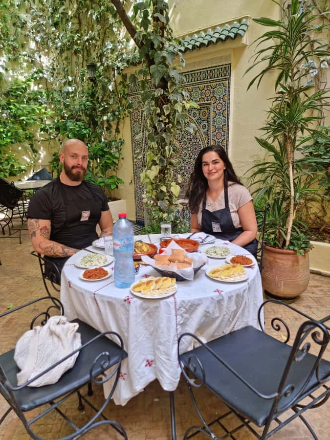 Fes: Authentic Cooking Class and Old Medina Visit - Cooking inside a family-owned riad