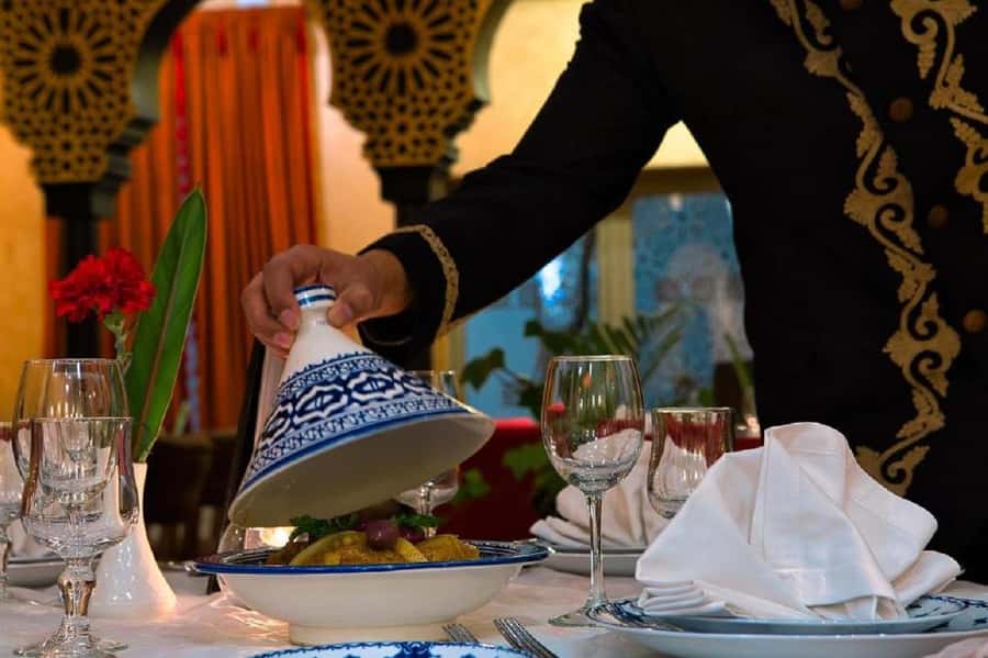 Fes : Unforgettable Dinner Show Experience with hotel pickup - Seven salads, tagine, couscous, and mint tea