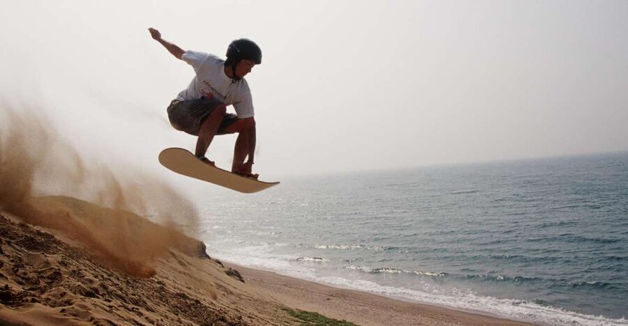 From Agadir or Taghazout: Desert Sand Boarding Tour w/ Lunch - A photo stop above Tabouga Mountain