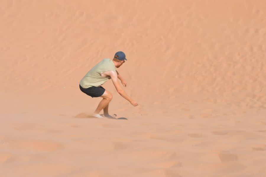 From Agadir/Taghazout: Sandboarding Experience & Quad Biking - Sandboarding on the Timlaline Dunes