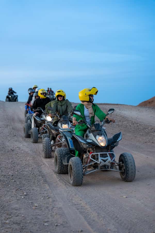 From Marrakech: Agafay Desert Quad Biking with Dinner & Show - Getting comfortable on the quad bikes