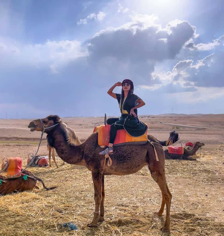From Marrakech: Agafay Desert Sunset, Camel Ride, and Dinner - Mint tea and the first look at Agafay