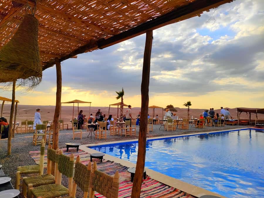 From Marrakech: Agafay Desert Sunset Dinner with Live Show - Dinner is a generous part of the package