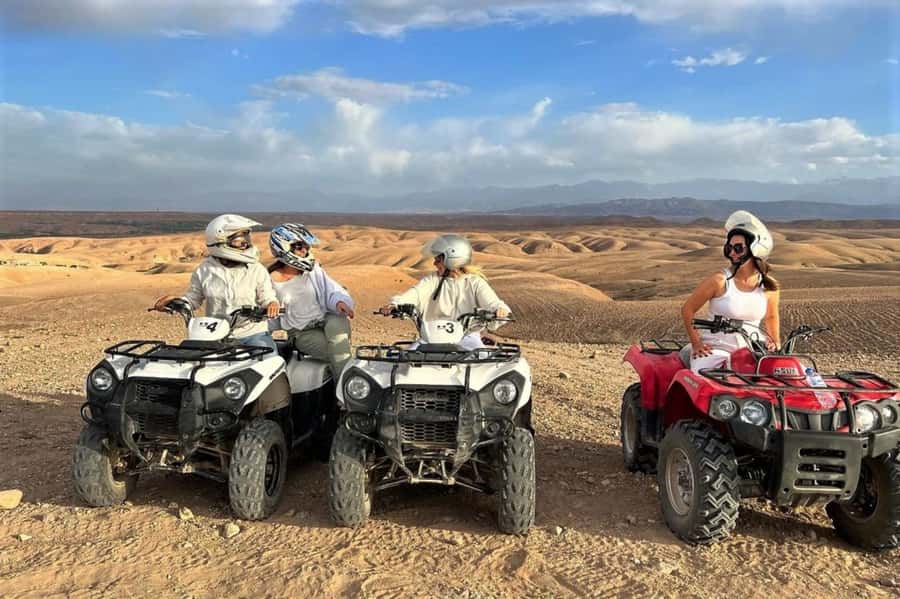 From Marrakech: Agafay Desert Sunset, Quad Biking, & Dinner - Sunset, pool time, and a desert camp