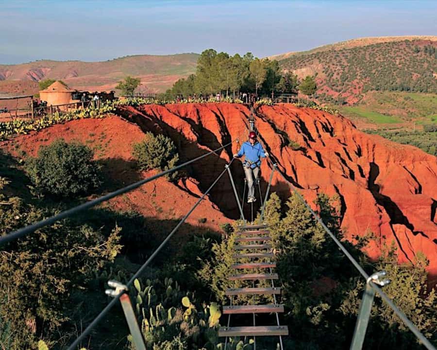 From Marrakech: Atlas Mountains Zip Line Tour Adventure - Four zip lines over the Atlas foothills