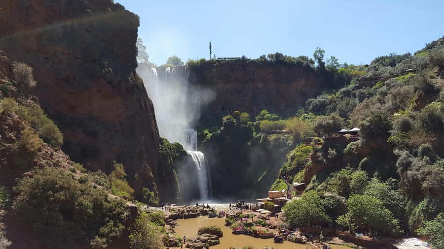 From Marrakech: Day Tour to Ouzoud Waterfalls - First views of the Ouzoud cascades
