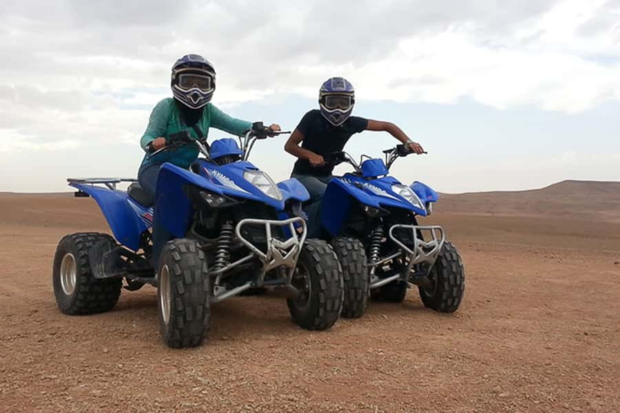 From Marrakech: Guided Quad Biking Tour in Agafay Desert - Turtle Valley, desert plateaux, and Atlas views