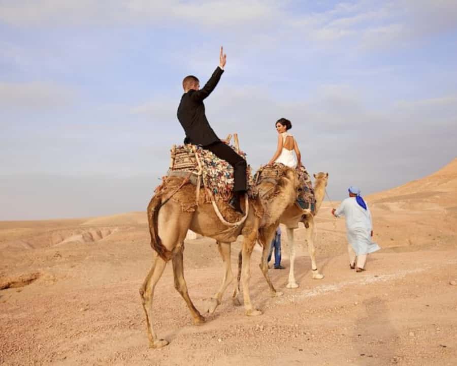 From Marrakech: Sunset Camel Ride in the Agafay Desert - Mint tea at Agafay Camp
