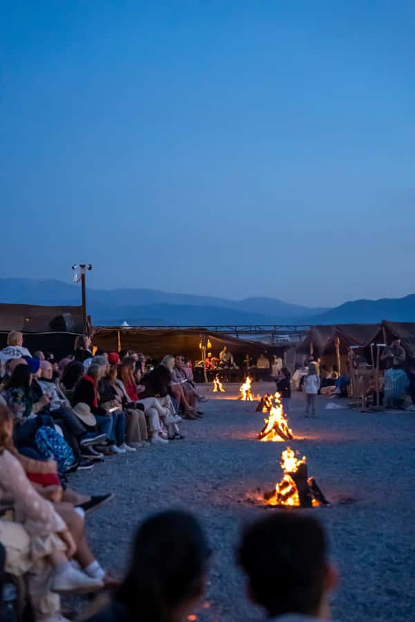 From Marrakech: Sunset Desert Tour with Camel Ride & Dinner - Dinner, Moroccan tea, and a lively camp