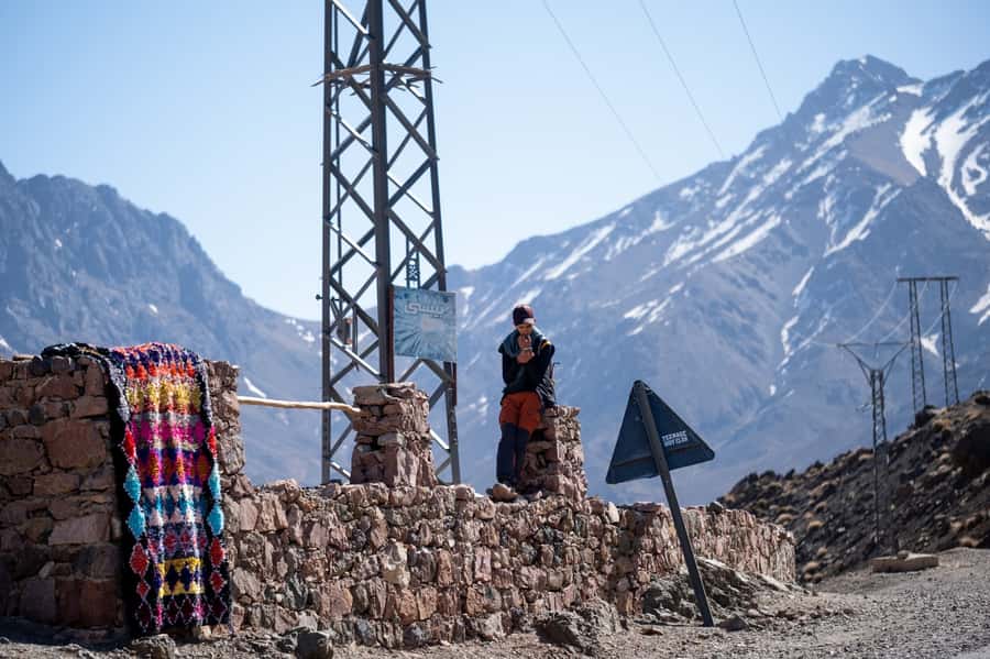 From Marrakesh: Atlas Mountains Talamrout Summit Day Hike - Lunch, mint tea, and the descent to Imlil