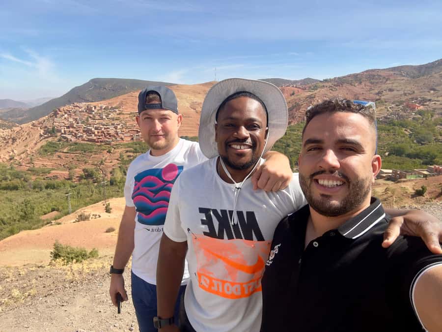 From Marrakesh: Private Atlas Mountains Day Trip {5-Valleys} - Asni and the view toward Mount Toubkal