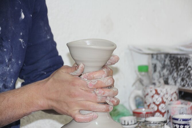 Interactive Pottery Painting and Zellige Mosaic Workshop in Fes - Painting Moroccan patterns on ceramic