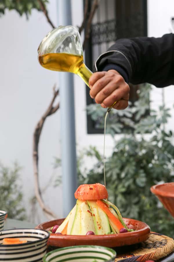 Marrakech: 3-Hour Open-Air Moroccan Cooking Course - Three Moroccan salads and the work between courses