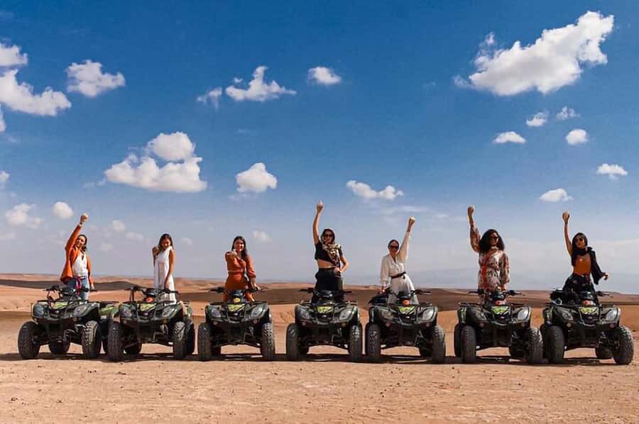 Marrakech: Agafay Desert: Camel ride Quad Bike, Dinner show - The sunset camel ride across Agafay