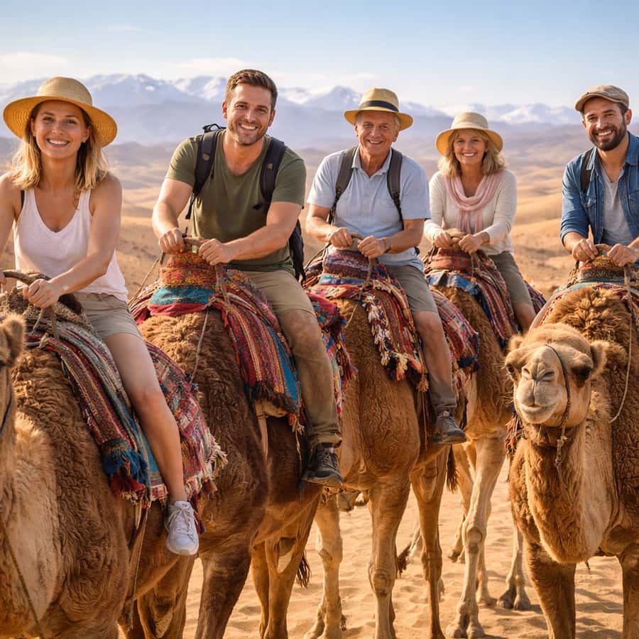 Marrakech: Agafay Desert Camel Ride & Quad with Dinner Show - The camel ride across Agafay’s rocky hills