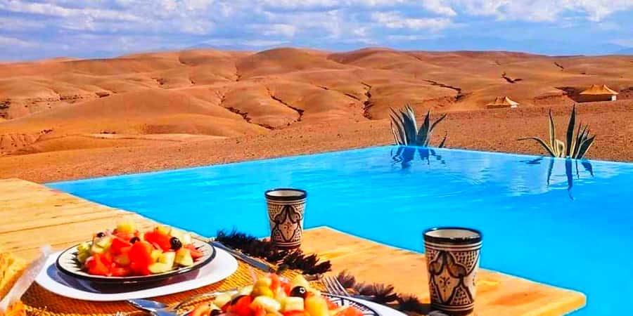 Marrakech: Agafay Desert Camp Lunch with Camel Ride and Pool - Optional quad biking for a faster outing