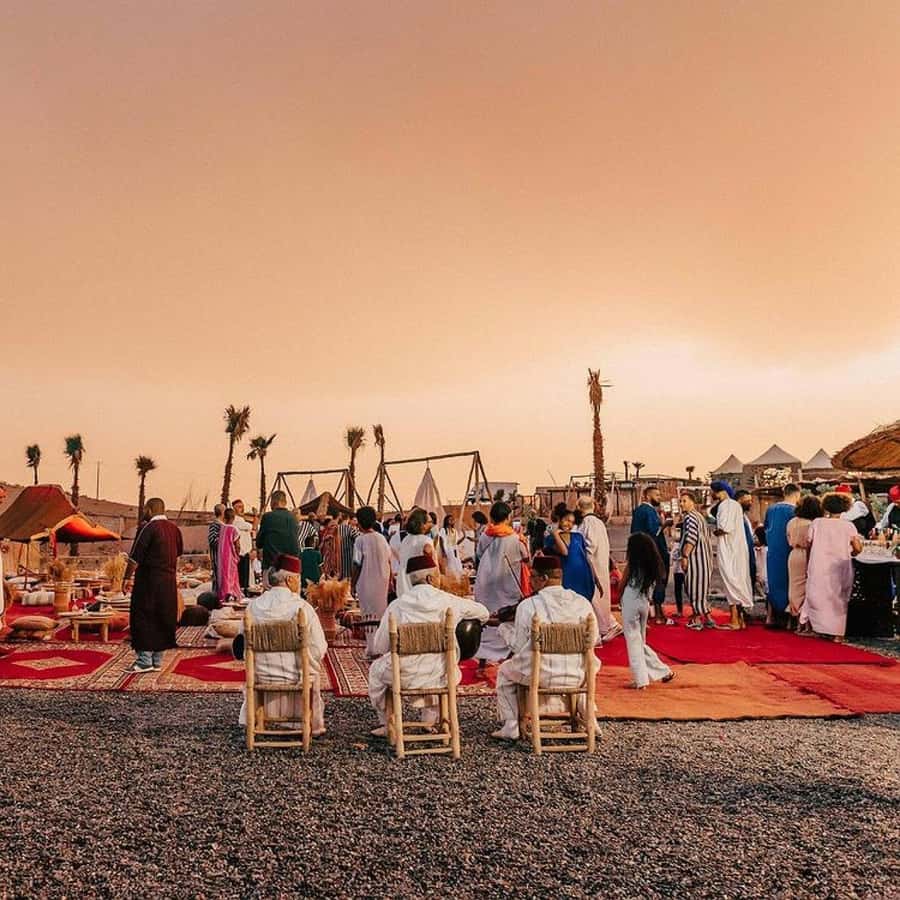 Marrakech: Agafay Desert Dinner Show with Sunset Camel Ride - From Marrakech to the Agafay Desert by late afternoon