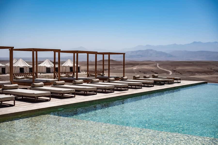 Marrakech: Agafay Desert Inara Camp Pool Day Pass w/ Dinner - The pool at Inara Camp