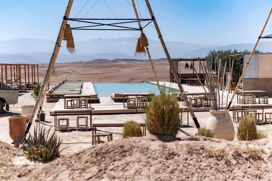 Marrakech: Agafay Desert Inara Camp Pool Day Pass with Lunch - Lunch under the olive trees