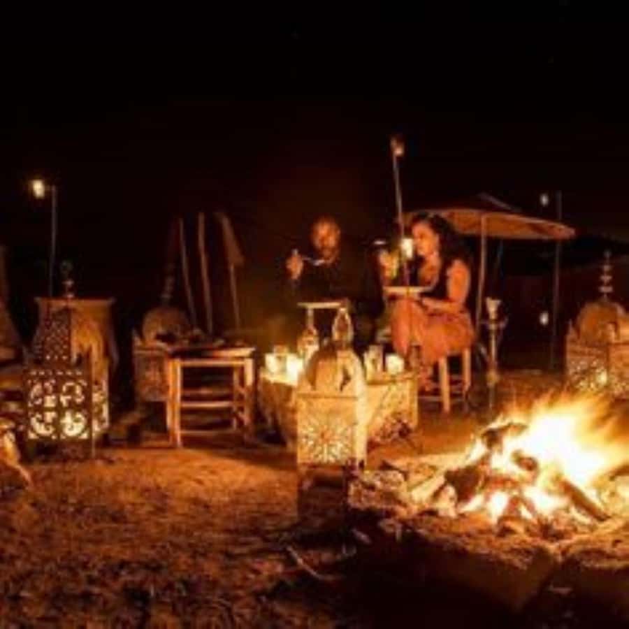 Marrakech: Agafay Desert Magic Sunset Dinner & Live Show - Dinner brings Moroccan staples to the table