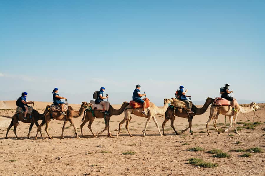 Marrakech: Agafay Desert Pool, Dinner & Live Show Experience - Moroccan dinner inside the decorated tent