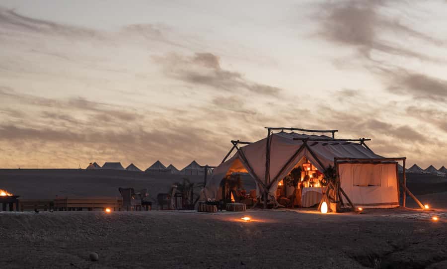 Marrakech: Agafay Desert Private Dinner w/ Music & Fire Show - Camel riding before the meal