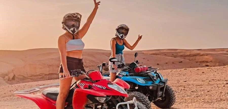 Marrakech: Agafay Desert Quad Biking Tour with Dinner-Show - From Marrakech streets to Agafay’s open tracks