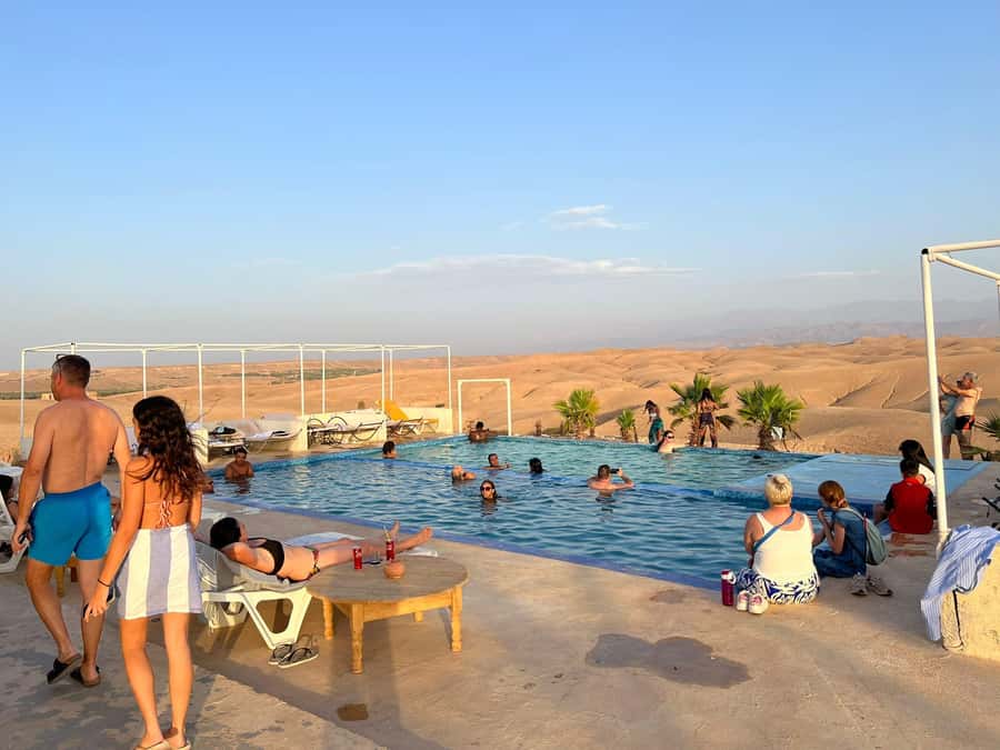 Marrakech: Agafay Desert Quad Camel Rides, Pool, Dinner Show - A sunset camel ride with time for photos