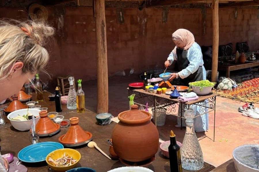 Marrakech: Atlas Mountains Cooking Class with Berber Family - Meeting women at a local cooperative