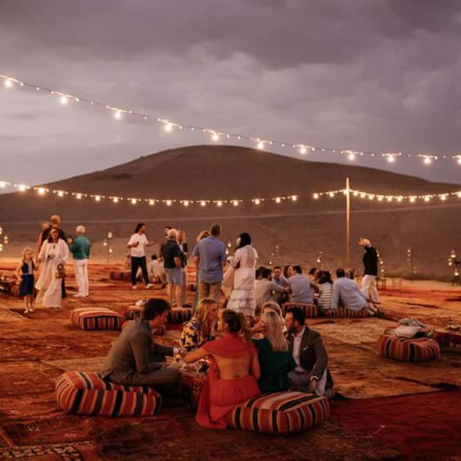 Marrakech: Camel Ride & Dinner with Sunset in Agafay Desert - Dinner, fire, music, and dancing