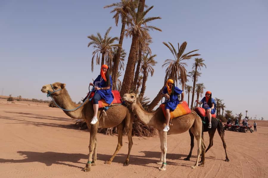 Marrakech camel ride in the palm grove - Getting dressed as a desert rider