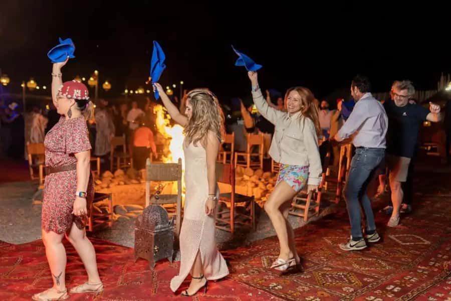 Marrakech: Camel Ride & Sunset Dinner with Fire Show - The Argan Oil Cooperative Stop