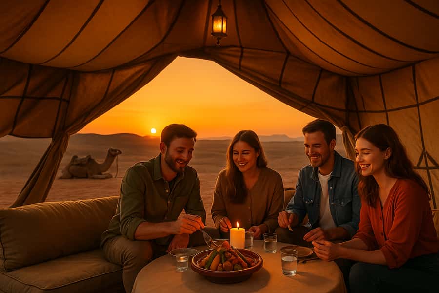 Marrakech: Camel Ride & Sunset Dinner with Fire Show - Riding a Camel as the Sun Goes Down