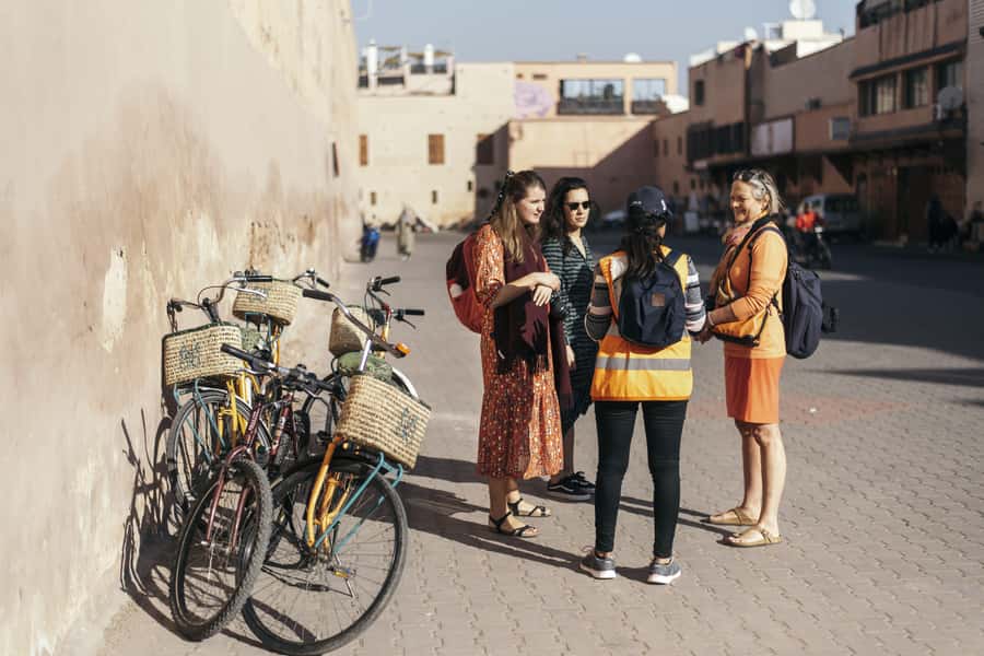 Marrakech: Cultural Bicycle Tour with Pastry and Tea - The Royal Palace from public gardens