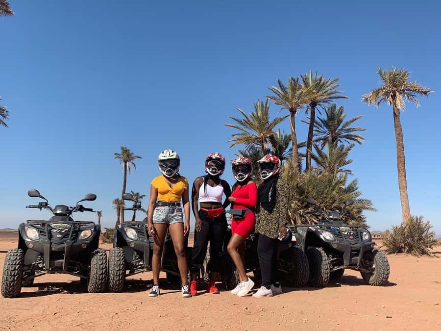 Marrakech: Desert and Palm Grove Sunset Quad Tour with Tea - The palm grove sunset photo stop