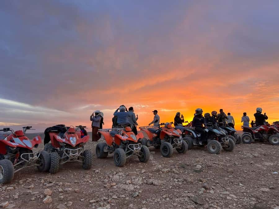 Marrakech: Desert Quad Bike Tour with Tea & Optional Dinner - Mint tea in the desert