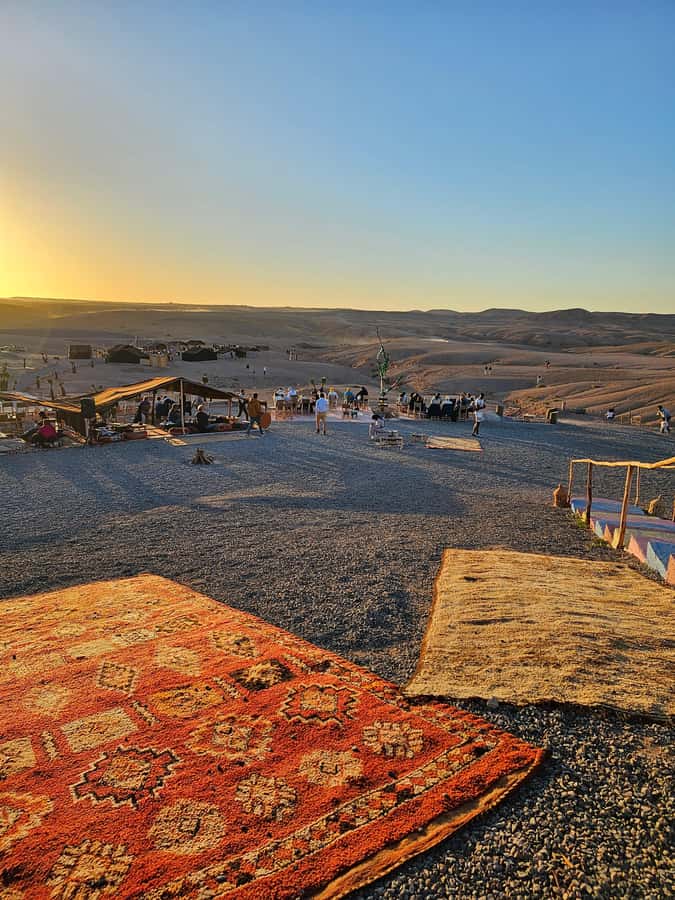 Marrakech: Dinner and Quad bike Desert Agafay Stars & show - Sunset at the desert camp